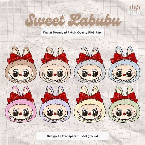 48 PNG Labubu Head Sweet Valentines Bundle Png, Labubu PNG, Labubu ...