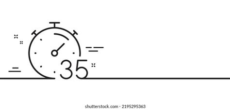 Timer 35 Minutes Line Icon Stopwatch Stock Vector (Royalty Free ...