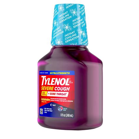 Tylenol Cold Extra Strength Cough + Sore Throat Night Liquid - Shop Cough, cold & flu at H-E-B