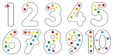Image result for Colorful Numbers 0-9