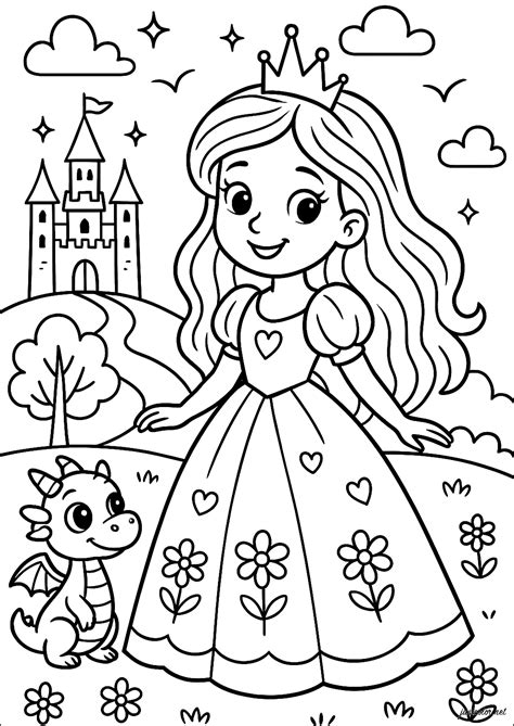 Kid Coloring Pages Princess Download Free Princess Coloring Page And