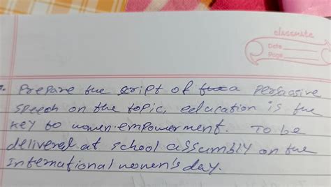 prepare the script of persasive speech onthe tpic education is the key ...