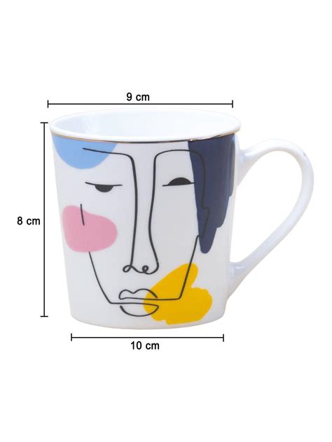 Multicolor Ceramic Coffee Mug 450 Ml - Face Sketch, Cups & Mugs ...