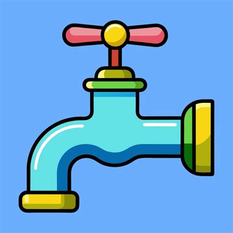 Water tap clip art icon for plumbing and utility themes | Premium AI ...