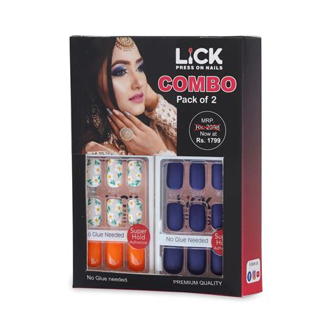 Lick Nail Combo Reusable Artificial Nails Set | Sugatra
