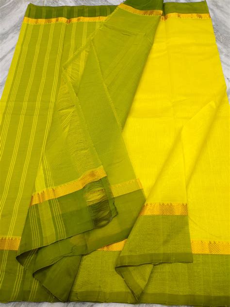 Mangalagiri pattu plain saree – www.vannamayil.com