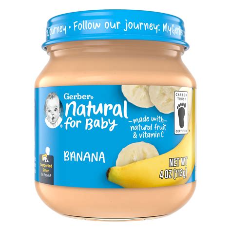 Gerber 1st Foods Natural for Baby Baby Food, Banana, 4 oz Jar - Walmart.com