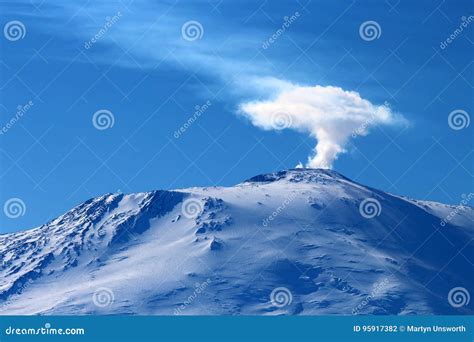 Mount Erebus, Antarctica stock photo. Image of cold, south - 95917382