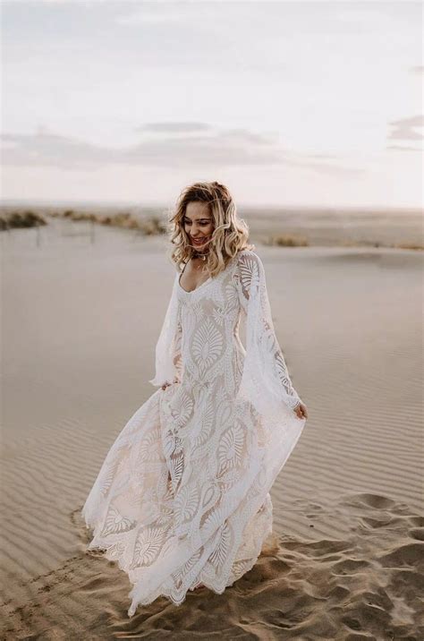 Boho Dress, Boho Wedding, Lace Dress, Maxi Boho Dress, White Boho Dress, White Dress, Bohemian ...