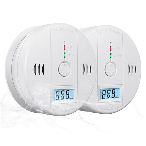 2 Pack Carbon Monoxide Detectors Battery Powered, Carbon Monoxide Alarm ...