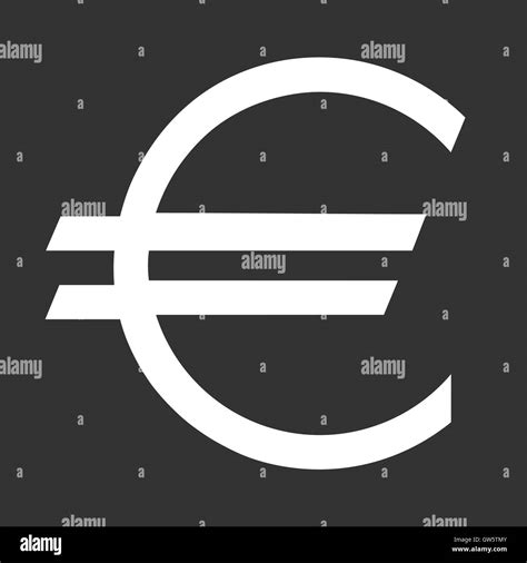Euro official money symbol, white EUR sign on a gray background. Vector illustration Stock ...
