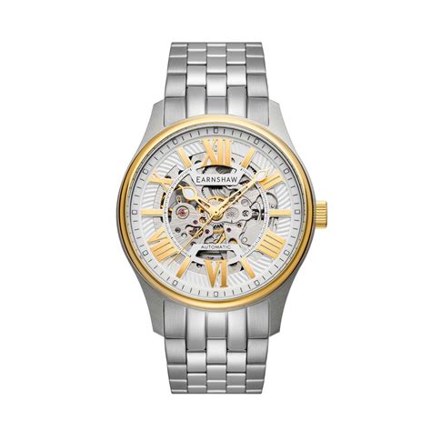 Earnshaw Simpson Skeleton Automatic Officers Gold – The Watch Factory