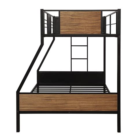 Buy Double bunk bed, modern style steel frame bunk bed, built-in ladder ...