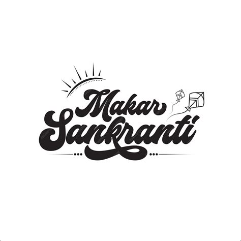 Happy makar sankranti festival text typography template design ...
