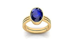 JAGDAMBA GEMS Gemstone Ratna Blue Sapphire Neelam Gemstone Gold Plated ...