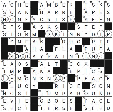 LA Times Crossword Answers Tuesday September 9th 2025