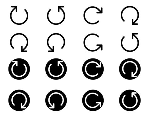 Circular arrow icons modern bold black and white refresh and reload ...