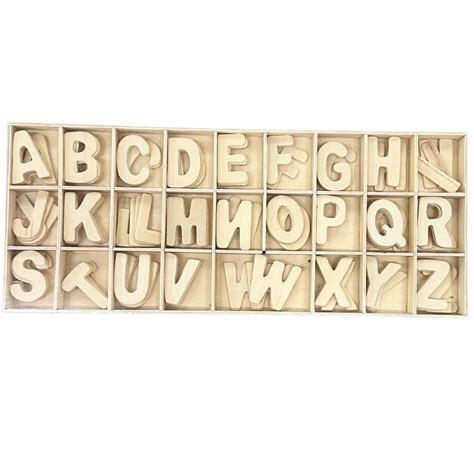 INKFLOW Wooden Alphabet Letters A-Z ? Natural Wood Letters for Crafting ...