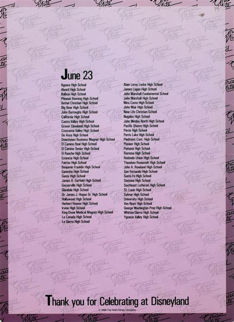 Vintage Disneyland Tickets: Grad Nite - 1988