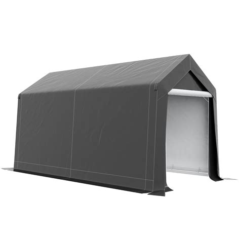 Outsunny 7' x 12' Heavy Duty Garden Storage Tent with Large Door, Gray ...