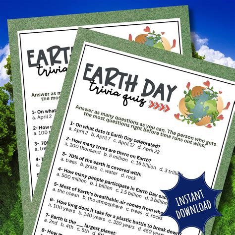 Earth Day Trivia – Party Prints Press