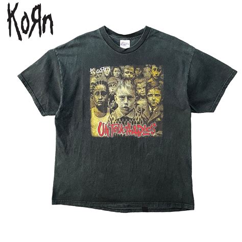00S KORN DISTURBED ヴィンテージ アンタッチャブル ロック Tシャツ POP SUX TOUR2002 メンズXL コーン ...