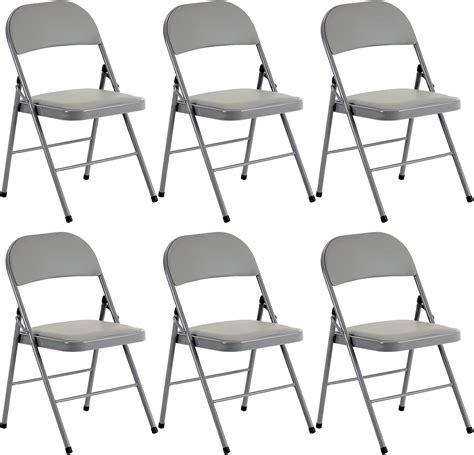 Amazon.com: 6 Pack Folding Chairs with Padded Cushion and Back for ...