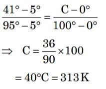 A faulty thermometer reads 5anddeg;C in melting ice and 95anddeg;C in ...