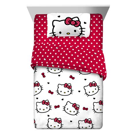 Sanrio Hello Kitty Twin Flannel Sheet Set, 3 Piece - Walmart.com