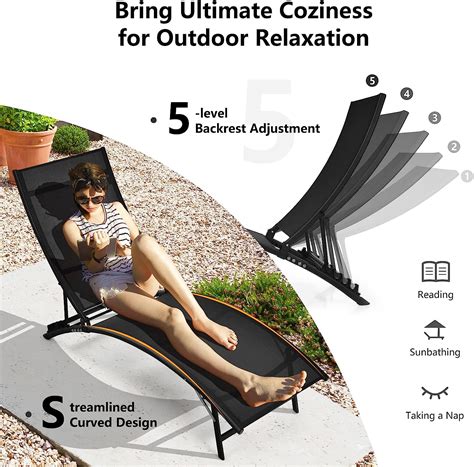 Buy Tangkula 2 Pieces Patio Chaise Lounge Set, Foldable and Stackable ...