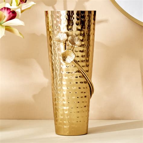 Buy Splendid Gold Rush Metal Hammered Vase from Home Centre at just INR ...