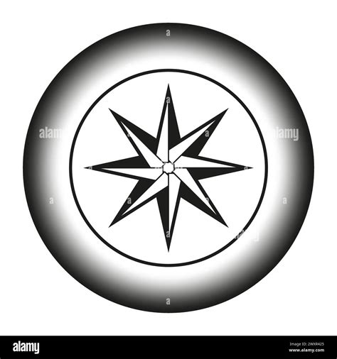 Compass rose navigation icon. Directional star symbol. Vector ...