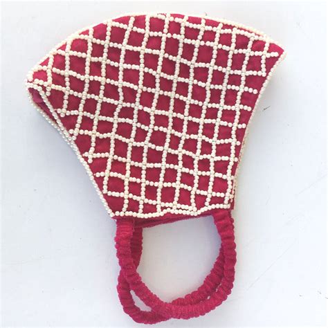Magenta Bead Embroidered Mask – anokherang