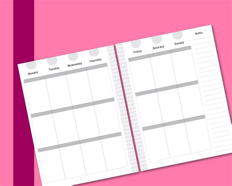 Undated Happy Planner Refill Template Weekly/Monthly gray