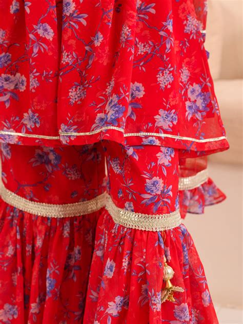 Buy Sha Red GGT Sharara Set Online