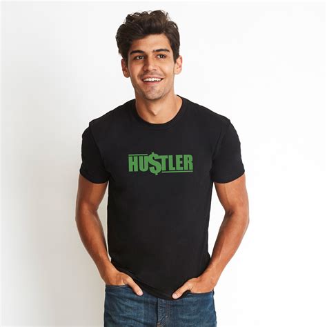 Mens Black T Shirt - Hustler - Crown Office Supplies