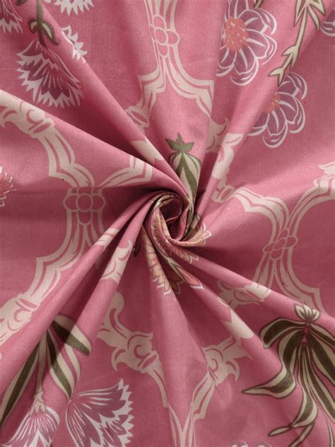 Klotthe Floral Peach 300 TC Cotton Blend Elasticated Double Bedsheet w ...