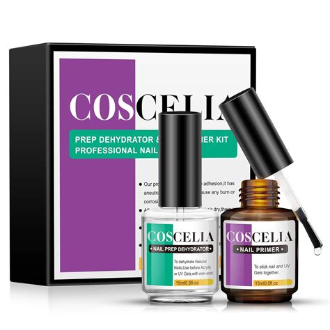 Amazon.com : COSCELIA Nail Desiccant and Primer Set 15ML, Long-lasting ...