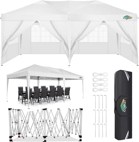 Amazon.com : HOTEEL Party Tent 10x20 Pop Up Canopy with Sidewalls, Easy ...