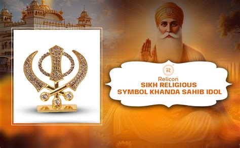 Relicon Sikh Religious Symbol Khanda Sahib Idol (R-62) Gold Metal ...