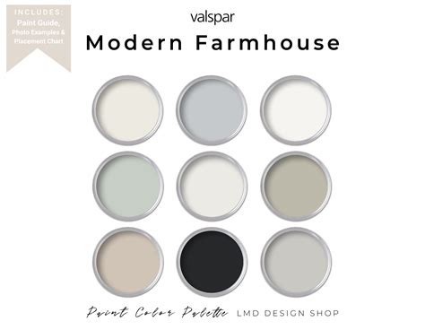 Modern Farmhouse Valspar Paint Palette House Color Palette - Etsy
