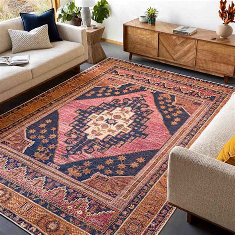 (B794) Amelie Multicolor Medallion Washable Area Rug, 8x10
