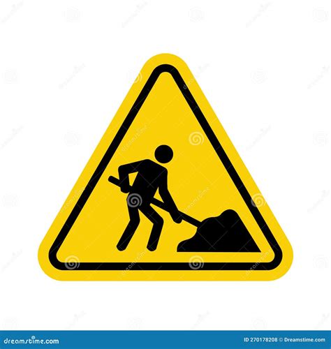 Road Works Sign. Attention, Road Works are Underway. Warning Sign Stock ...