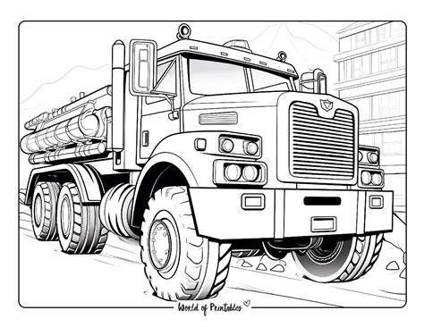 Coloring Pages Trucks Printable Full Page