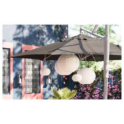 SOLVINDEN LED solar-powered pendant lamp, outdoor/globe white, 45 cm ...