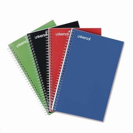 Universal Wirebound Notebook, 3 Sub, Med/Coll, Assorted, 9.5 x 6, 120 ...