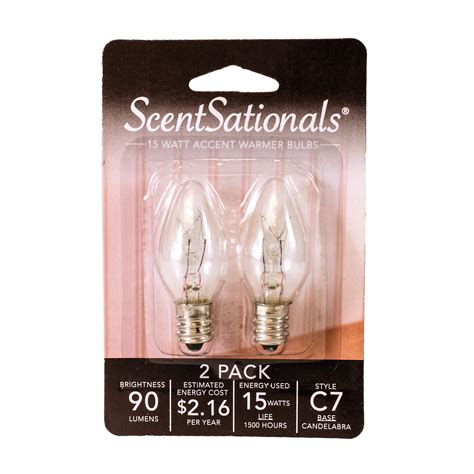 ScentSationals Wax Warmer Clear Incandescent Light Bulb Replacement, 15 ...