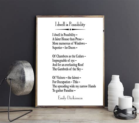 I Dwell in Possibility Poem by Emily Dickinson - Etsy