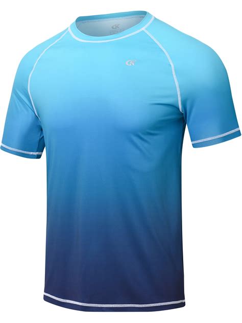 Weilanxin Men's Short Sleeve Swim Shirt, Quick Dry, UPF50+ Sun ...