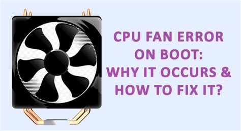How To Fix CPU Fan Errors On Computer Startup | Junglebiscuit